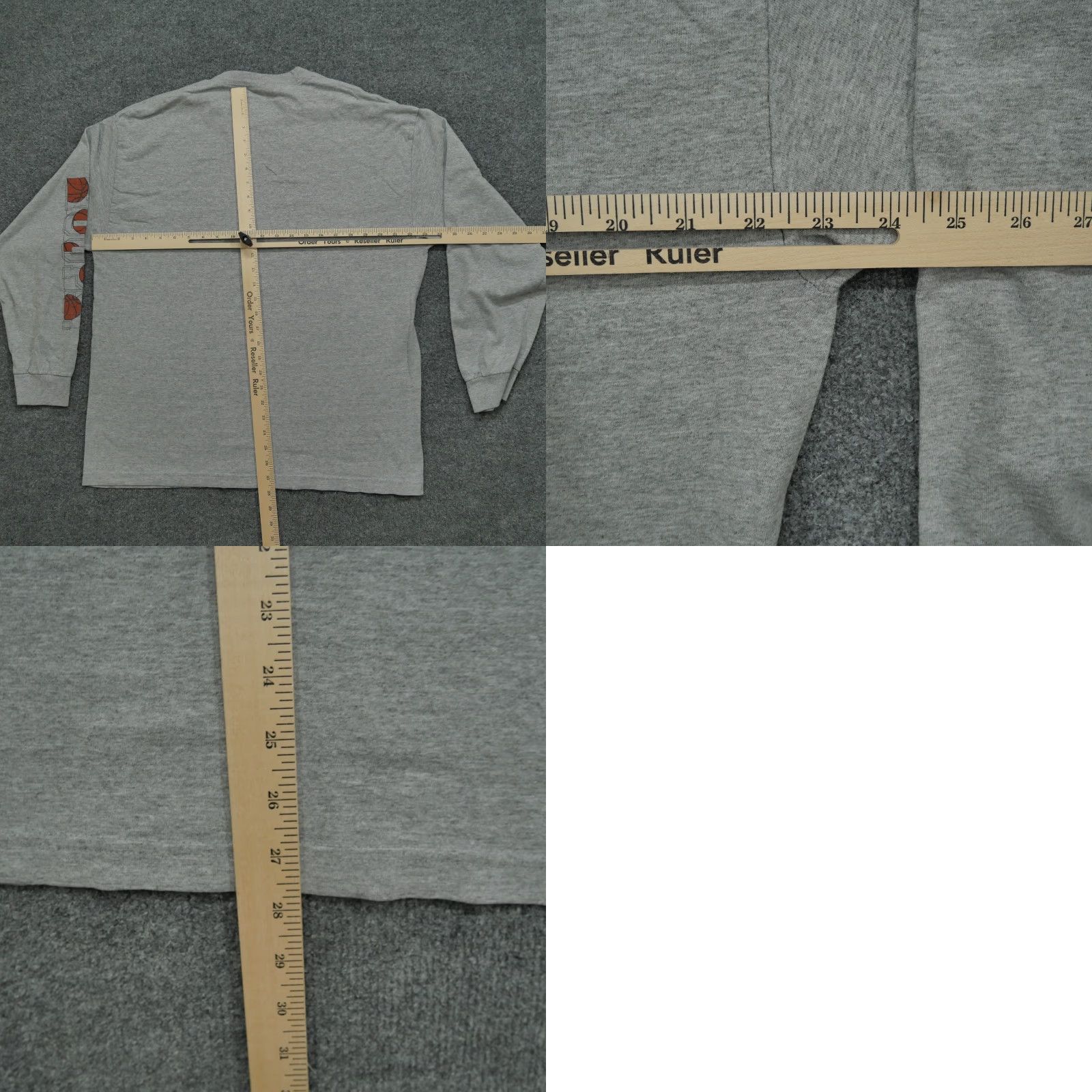 Spell VINTAGE Basketball T Shirt Mens XL Grey Long Sleeve Hoops Spell Out Y2K Size US XL / EU 56 / 4 - 8 Thumbnail