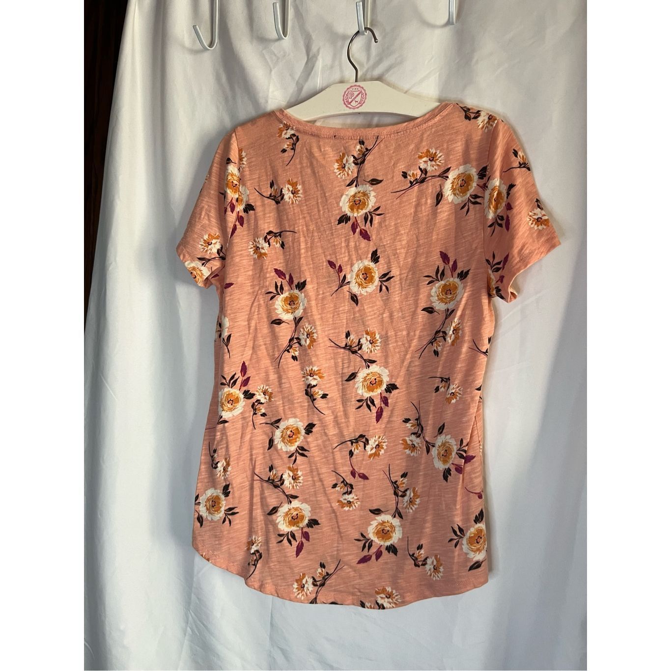 Sonoma Sonoma The Everyday Tee Orange Floral Shirt Woman’s Size Sma Size S / US 4 / IT 40 - 5 Thumbnail