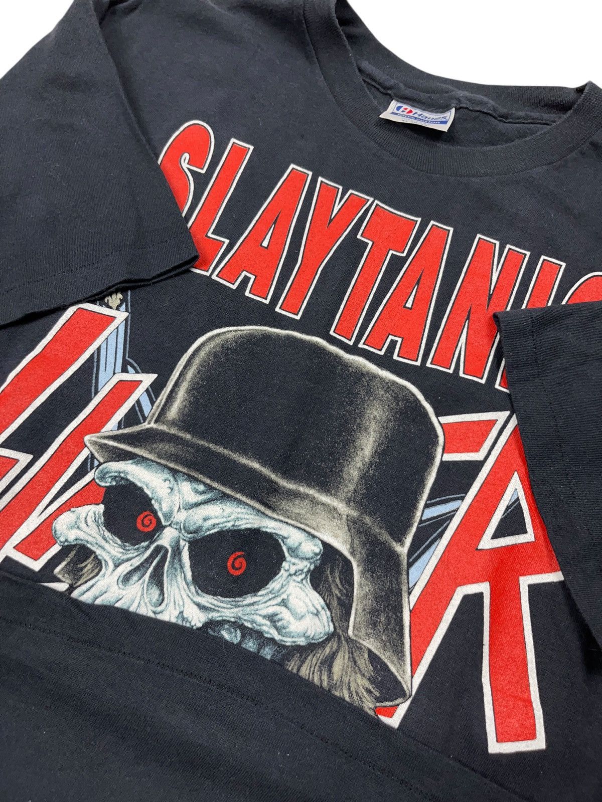 Slayer Vintage 1989 Slayer Slaytanic Wehrmacht Sacrifice Tour Shirt Size US XL / EU 56 / 4 - 4 Thumbnail