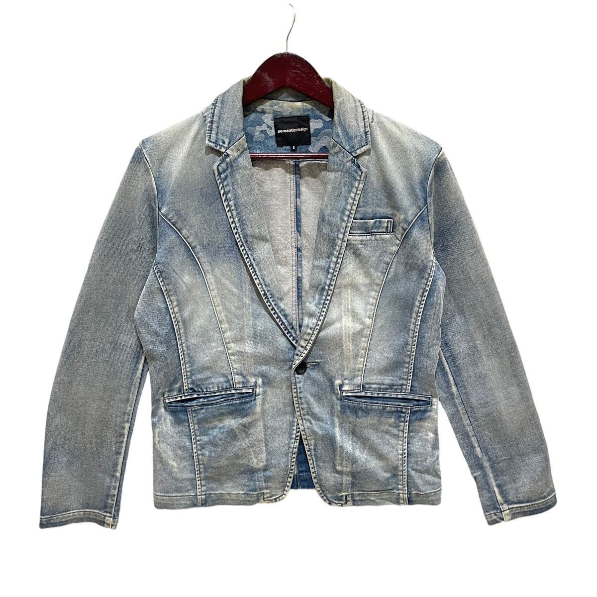 If Six Was Nine × Japanese Brand × semanticdesign Semantic Design Distressed Denim Jacket Size US S / EU 44-46 / 1 - 1 Thumbnail