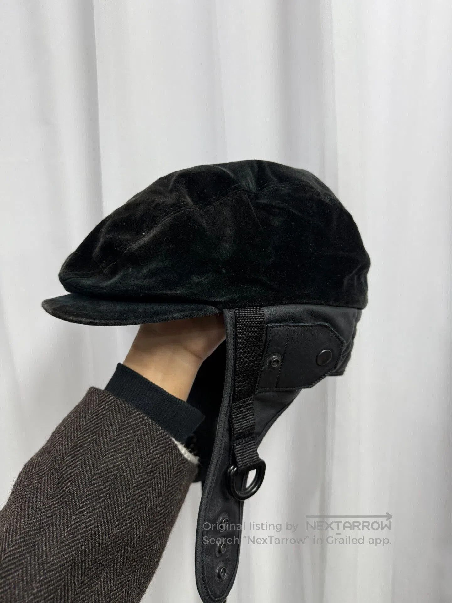 Comme des Garcons black military velvet painter cap. Size ONE SIZE - 4 Thumbnail