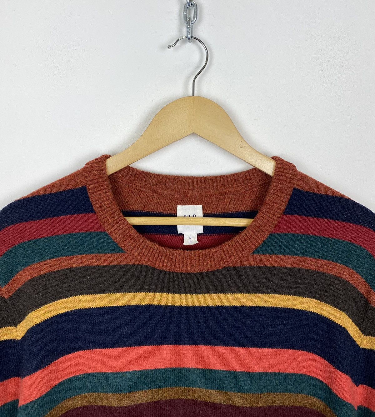Gap Gap Multicolor Striped Merino Wool Sweater Pullover Jumper Size US M / EU 48-50 / 2 - 2 Thumbnail
