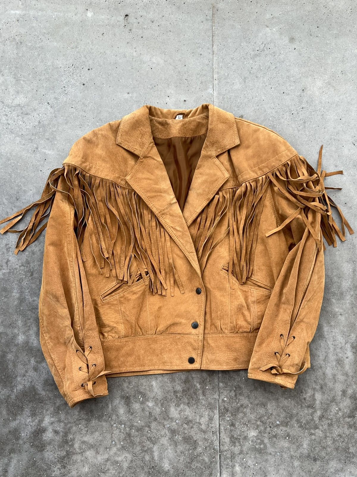 Cowboy Equipment Suede brown leather fringe jacket hype vintage Size US L / EU 52-54 / 3 - 1 Thumbnail