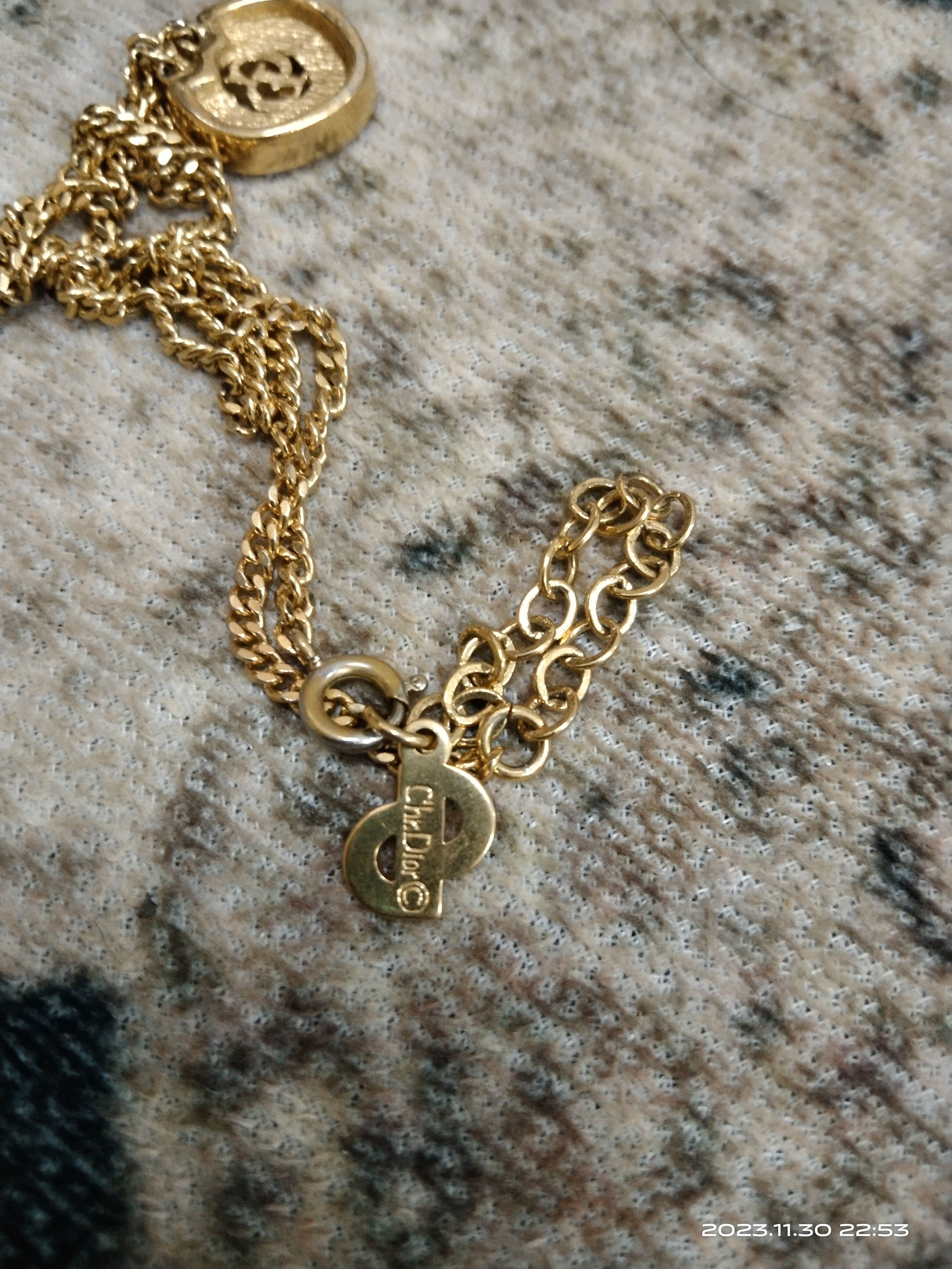 Dior CHRISTION DIOR NECKLACE METAL RINSTONE GOLD CD LOGO Size ONE SIZE - 4 Thumbnail