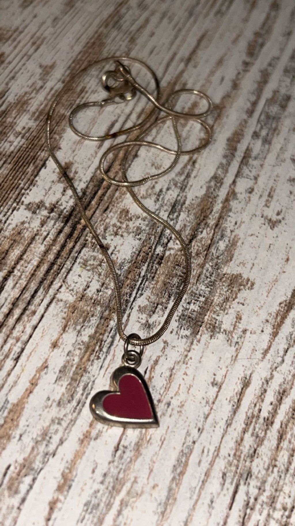 The Unbranded Brand Women's Unbranded Silver Chain Necklace with pink Heart Char Size ONE SIZE - 4 Thumbnail