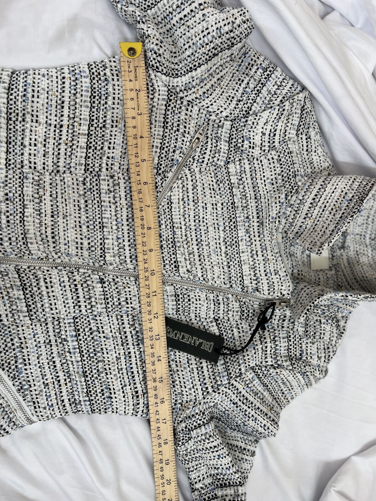 BLANKNYC Blank NYC tweed biker jacket black and white Size XS / US 0-2 / IT 36-38 - 9 Thumbnail