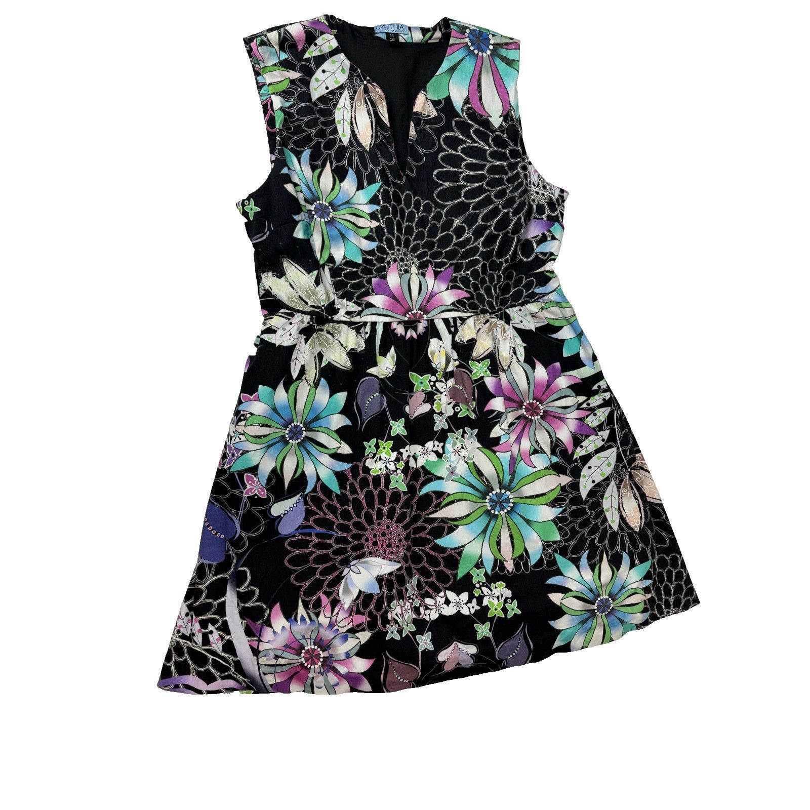 Cynthia Rowley Cynthia Rowley Floral Print Fit and Flare A-Line Dress 14 Size XL / US 12-14 / IT 48-50 - 1 Thumbnail