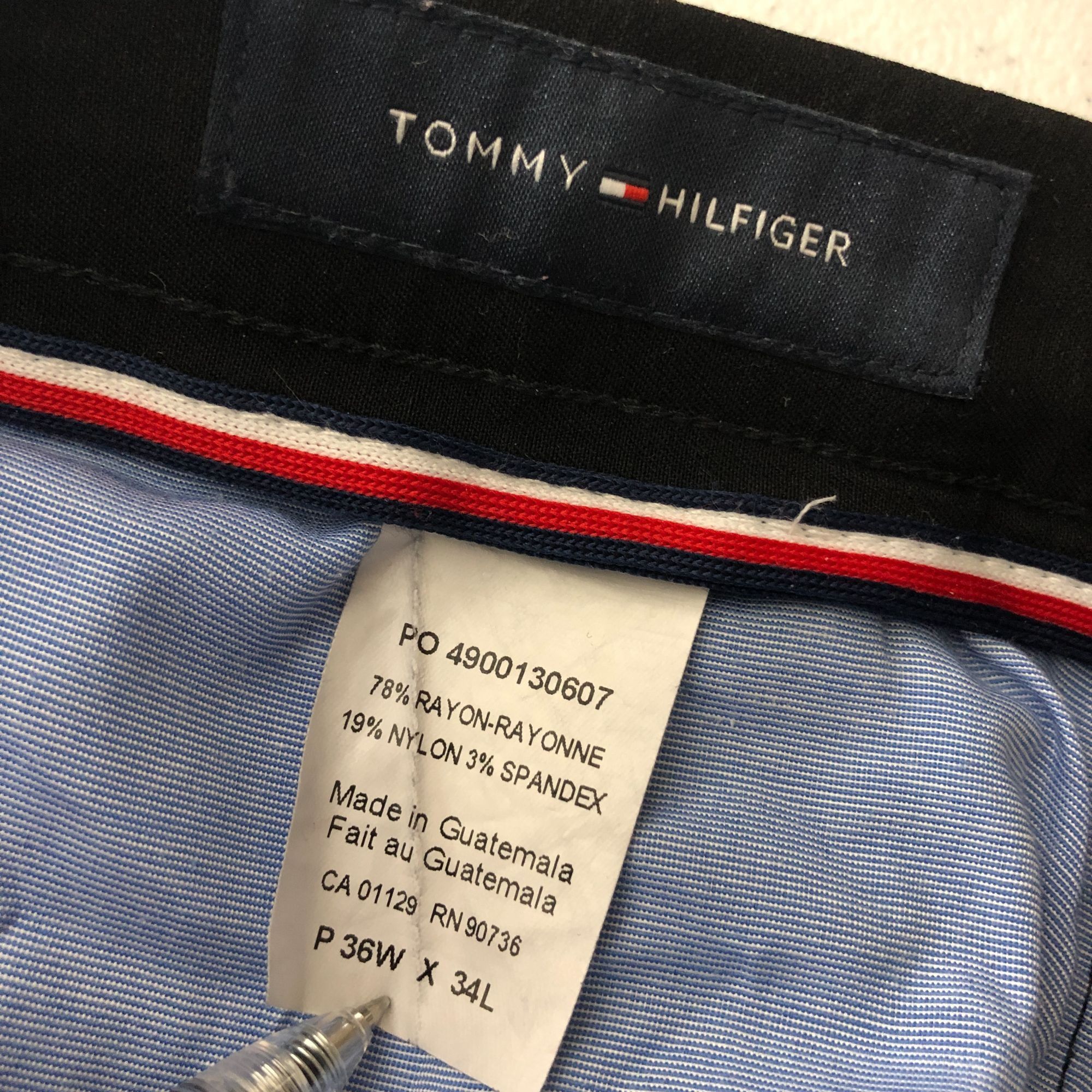 Tommy Hilfiger Tommy Hilfiger Mens Dress Pants Stretch Flat Front Black 36x Size US 36 / EU 52 - 4 Thumbnail