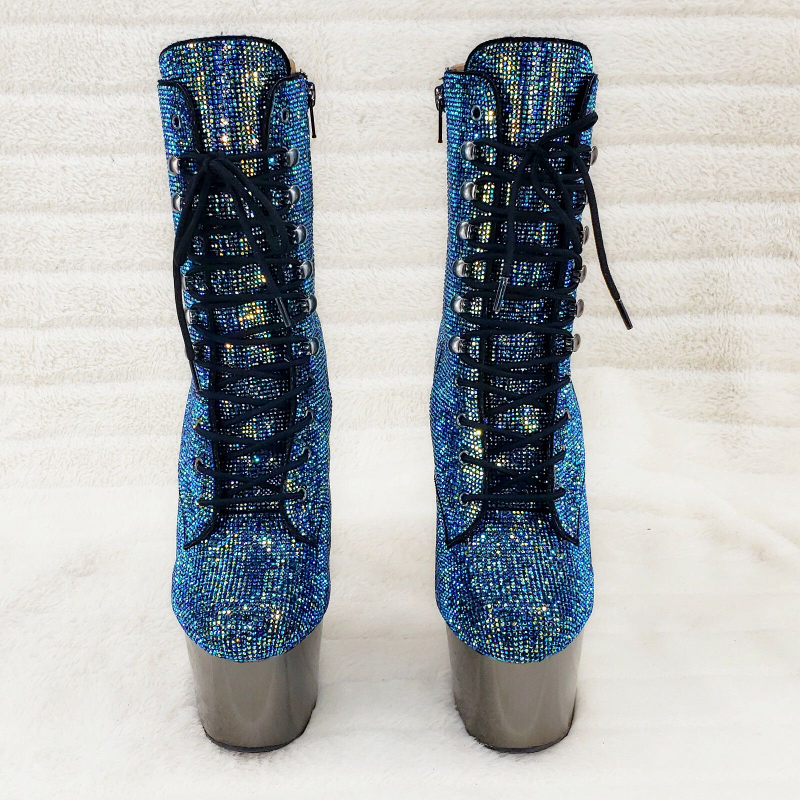 Other Bejeweled 1020CHRS Teal Pewter Rhinestone 7" High Heel Platf Size US 9 / IT 39 - 8 Thumbnail