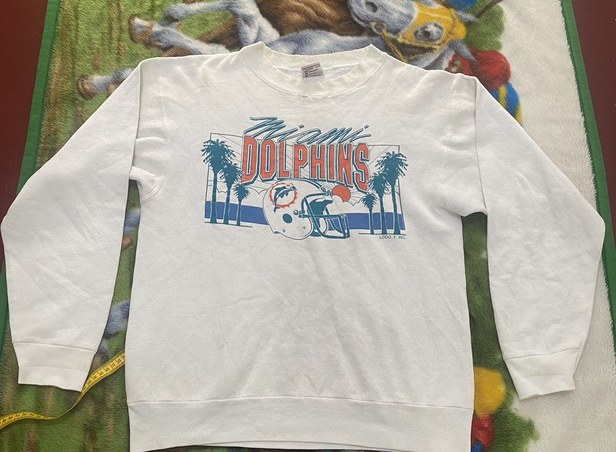 NFL VINTAGE 80s MIAMI DOLPHIN NFL BIG LOGO SWEATSHIRT ONEITA TAG Size US L / EU 52-54 / 3 - 1 Thumbnail