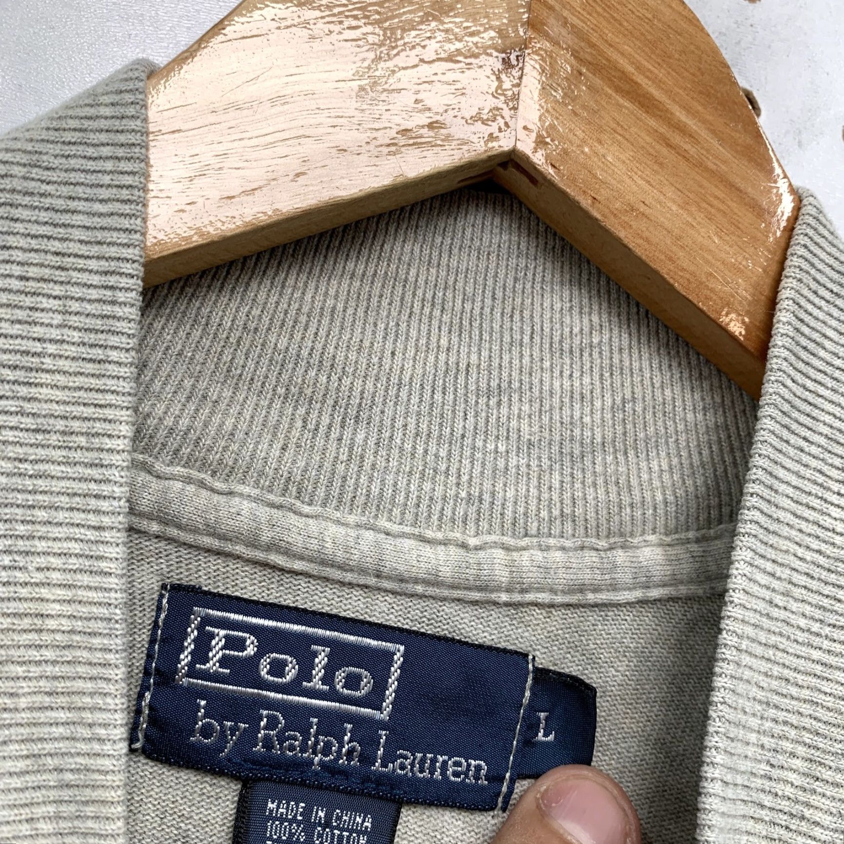 Polo Ralph Lauren Polo Ralph Lauren Mens Gray Pullover Sweater Size Large Henley Mock Neck Knit Cotton Logo Casual Men Size US L / EU 52-54 / 3 - 3 Thumbnail