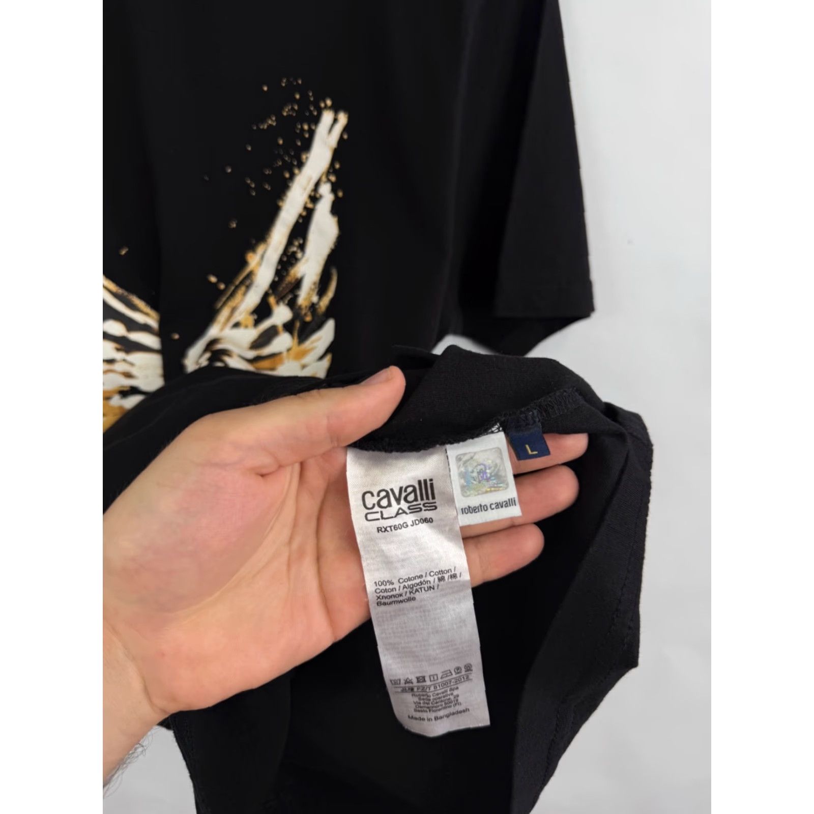 Cavalli Class Cavalli Class Roberto Cavalli Just Cavalli T-Shirt Retro Black L Men Crew Neck Short Sleeve Cotton Size US L / EU 52-54 / 3 - 6 Thumbnail