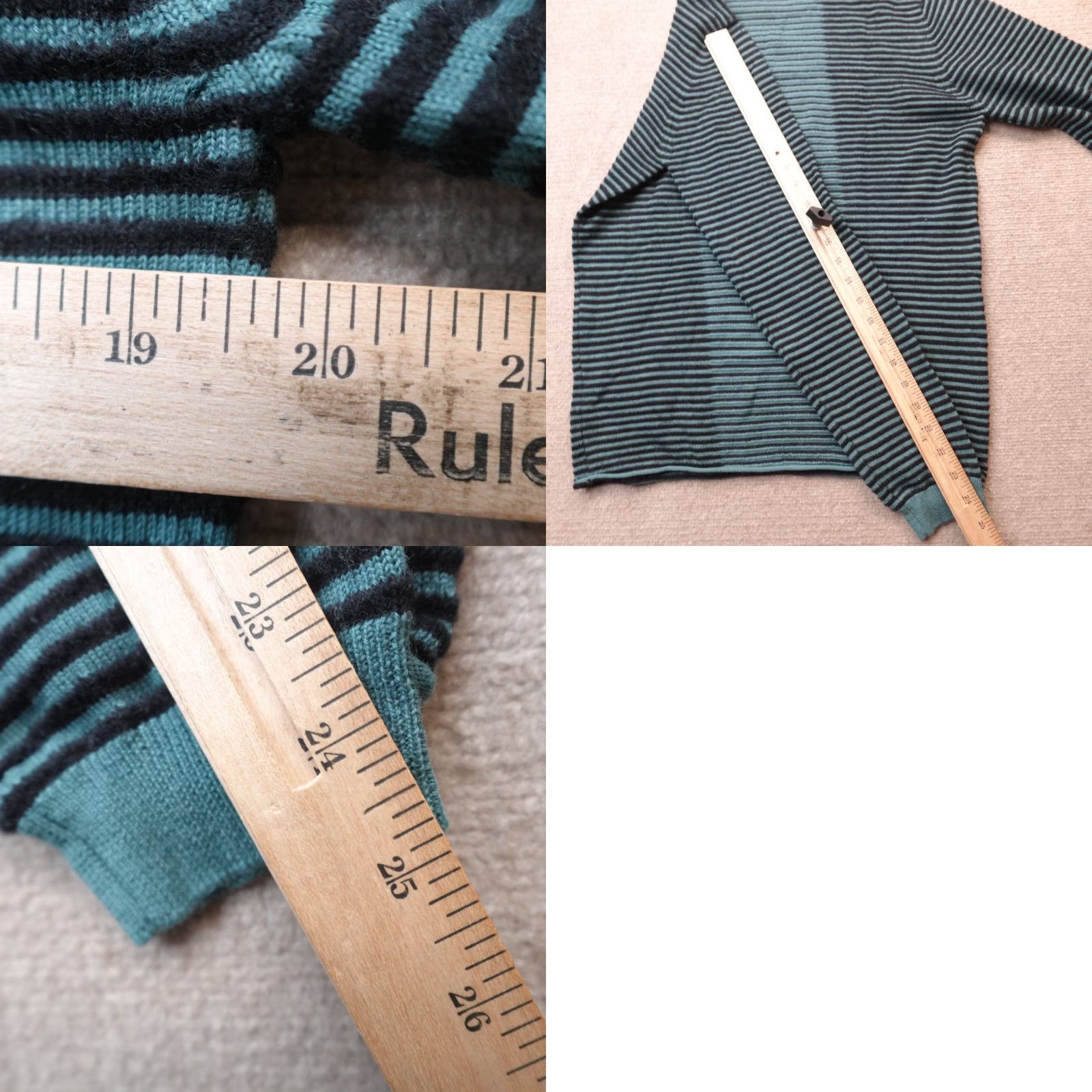 Costume National Costume National Sweater Medium Blue Green Striped 100% Merino Wool Rolled Hem Size US M / EU 48-50 / 2 - 8 Thumbnail