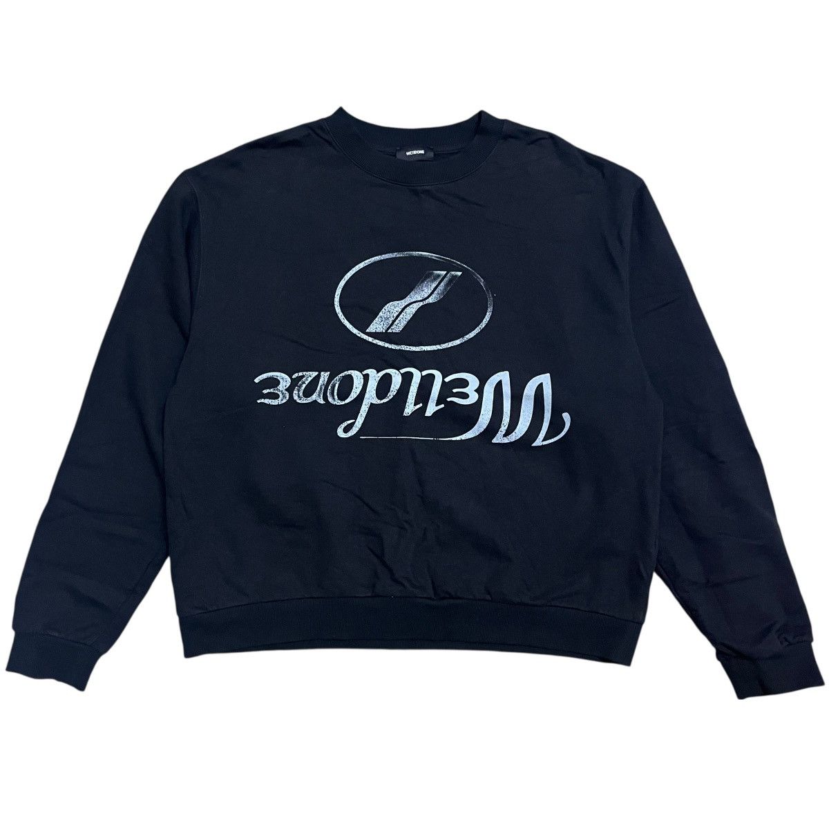 WE11DONE Authentic We11done Boxy Big Spell Black Sweatshirt Size L / US 10 / IT 46 - 1 Thumbnail