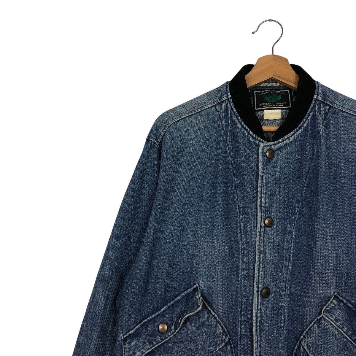 Japanese Brand 📌Vintage Denim Bomber Jacket Worker Big Born Issey Miyake Size US L / EU 52-54 / 3 - 8 Thumbnail