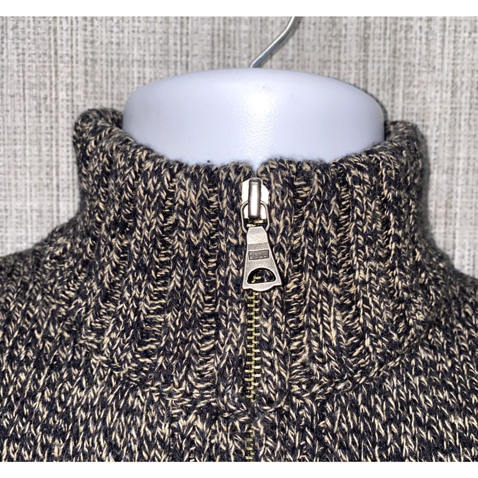 Polo Ralph Lauren Polo Ralph Lauren Sweater Shirt 1/2 Zip Pullover Mens L Beige/Black Cotton Size US L / EU 52-54 / 3 - 3 Thumbnail