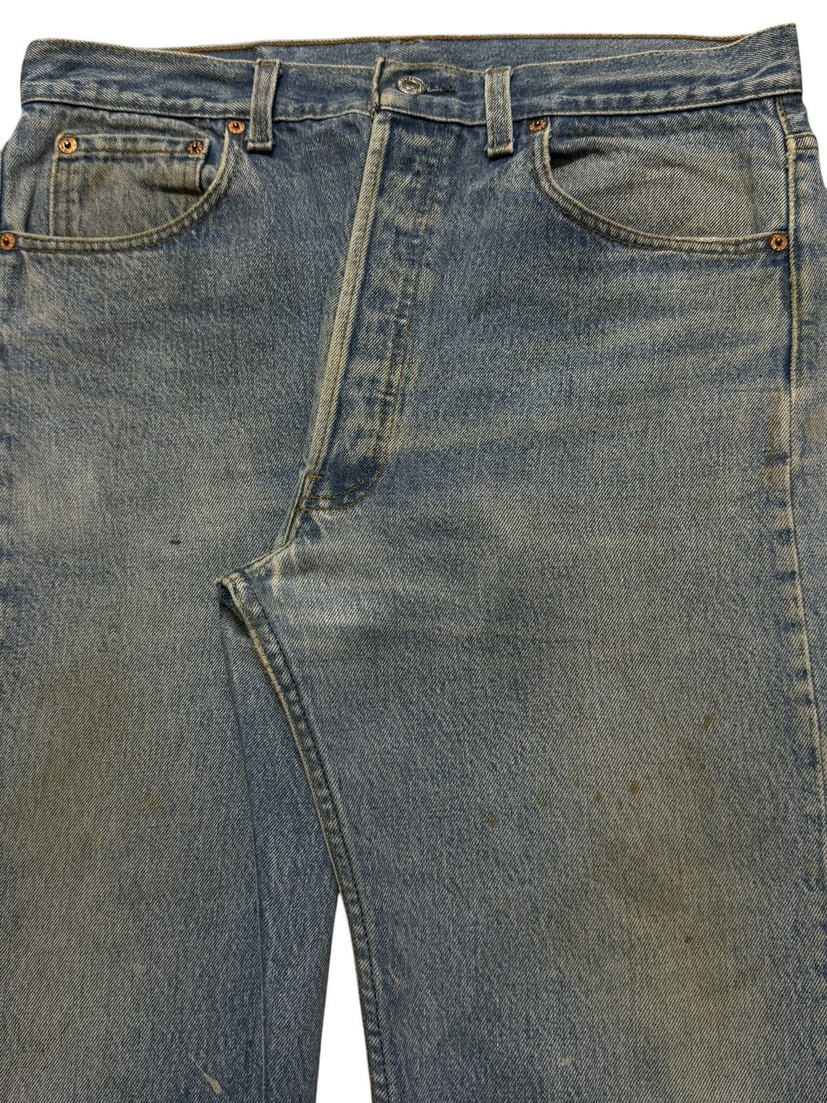 Levi's Vintage 80s Levis 501xx Blue Mud Wash Faded Straight Leg Fit Size US 33 - 3 Thumbnail
