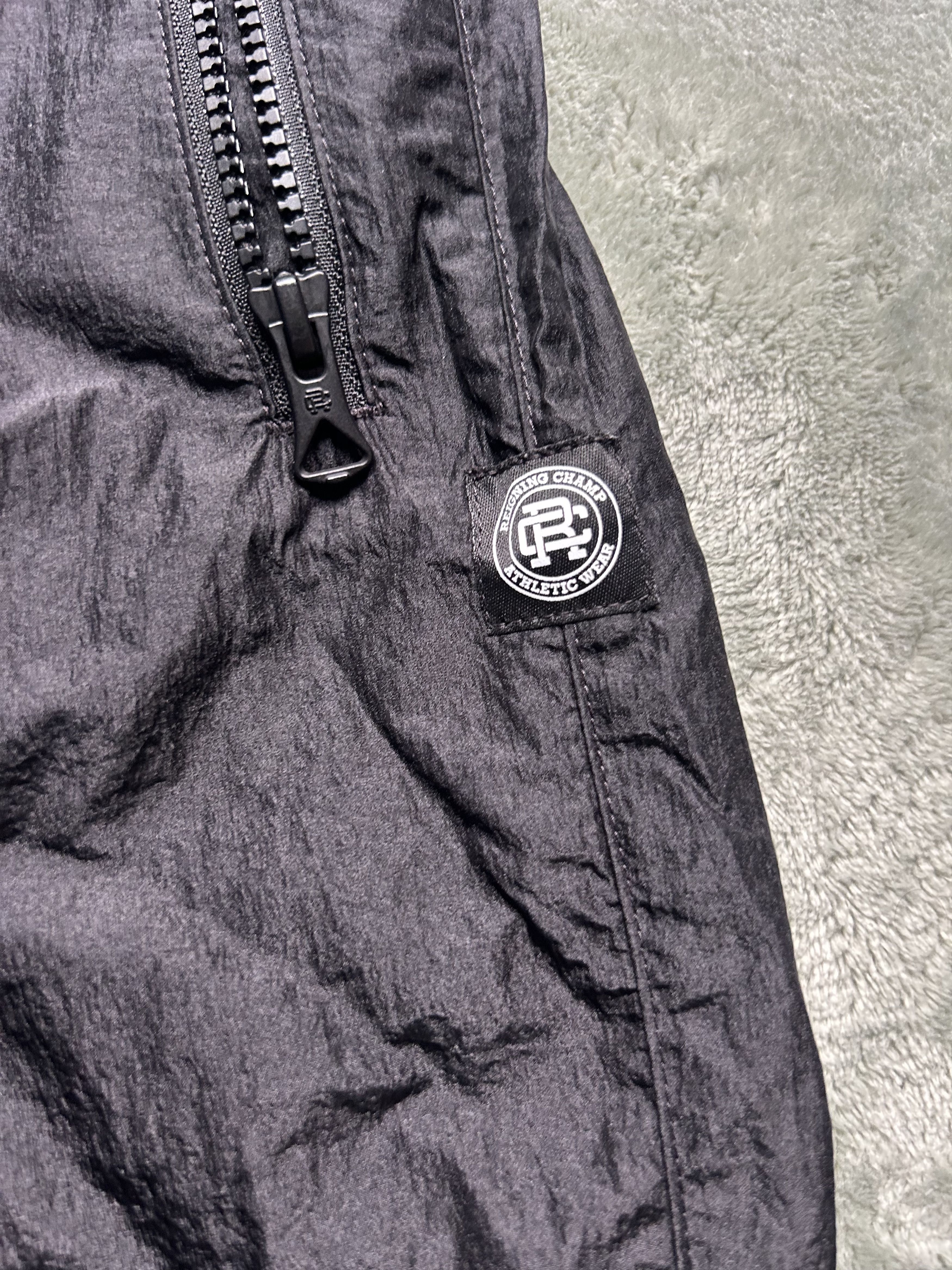Reigning Champ Men’s Black Crinkle Nylon Pants - Size Medium