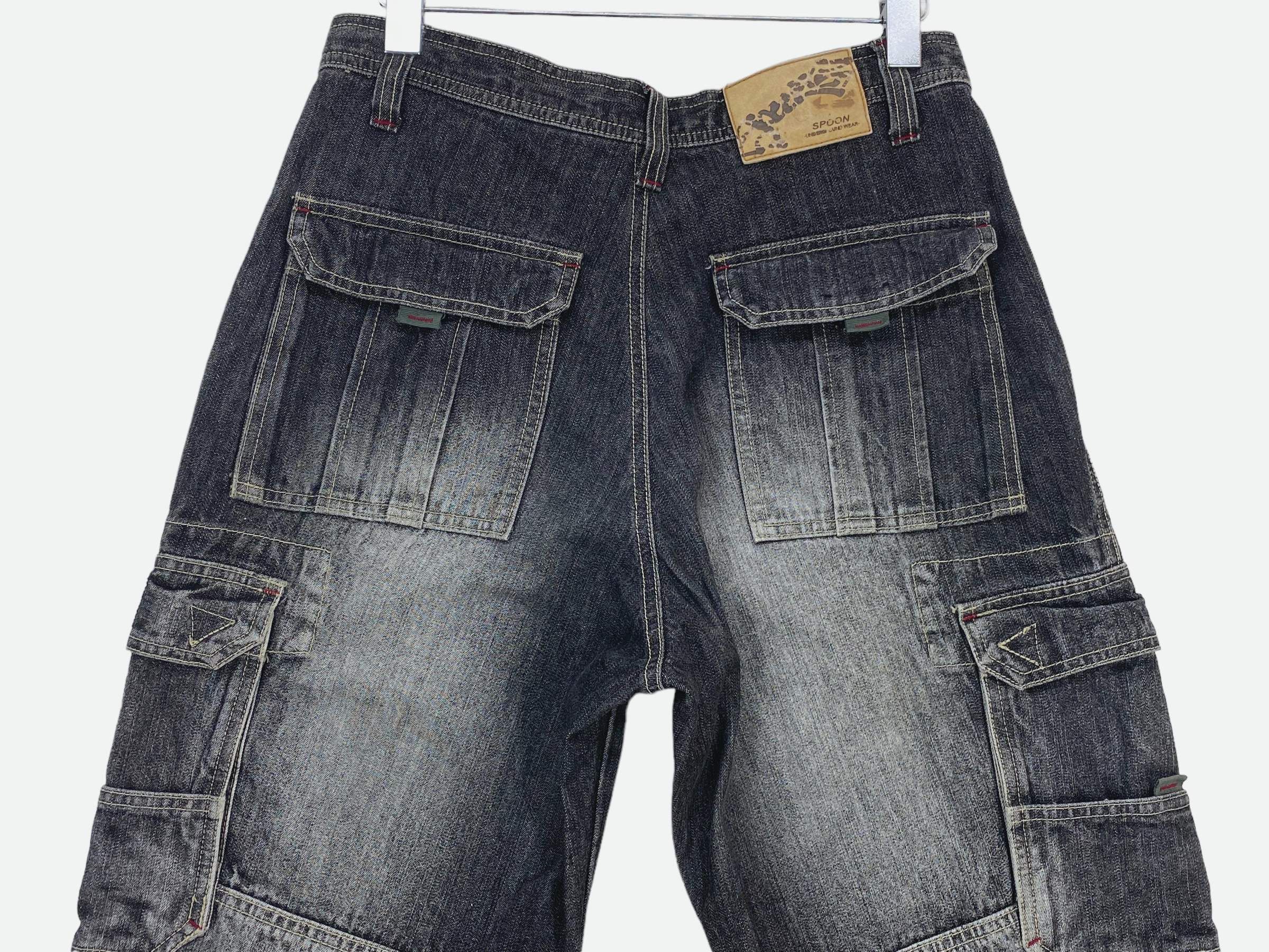 Japanese Brand Spoon Cargo Jeans Hip Hop Skateboards Jeans Size US 30 / EU 46 - 5 Thumbnail