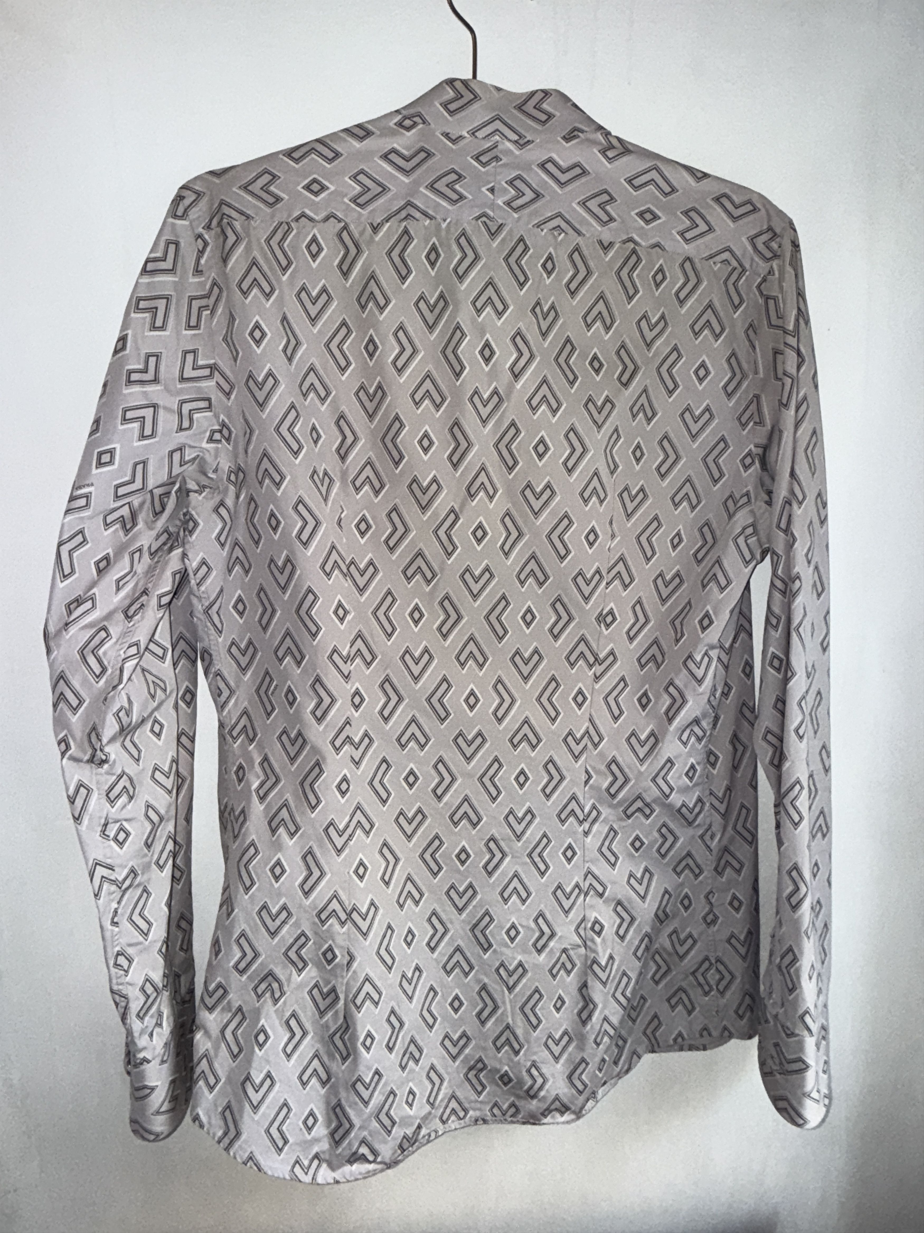Prada Prada Collarless Geometric Shirt – Size 39 Size US M / EU 48-50 / 2 - 6 Thumbnail