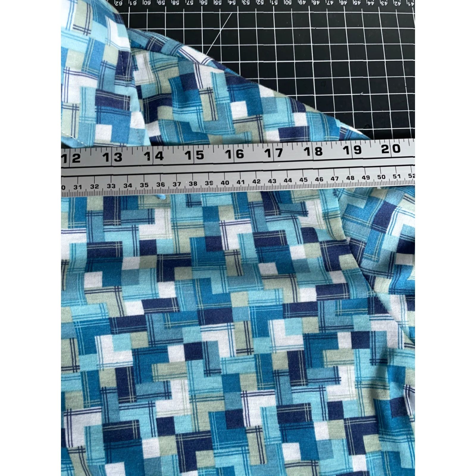 Vintage VINTAGE K-mart 70s Geometric Shirt Large Blue Button-Up Long Sleeve Collar Shirt Mens L Vintage Bohemian Hipster Retro Size US L / EU 52-54 / 3 - 7 Thumbnail