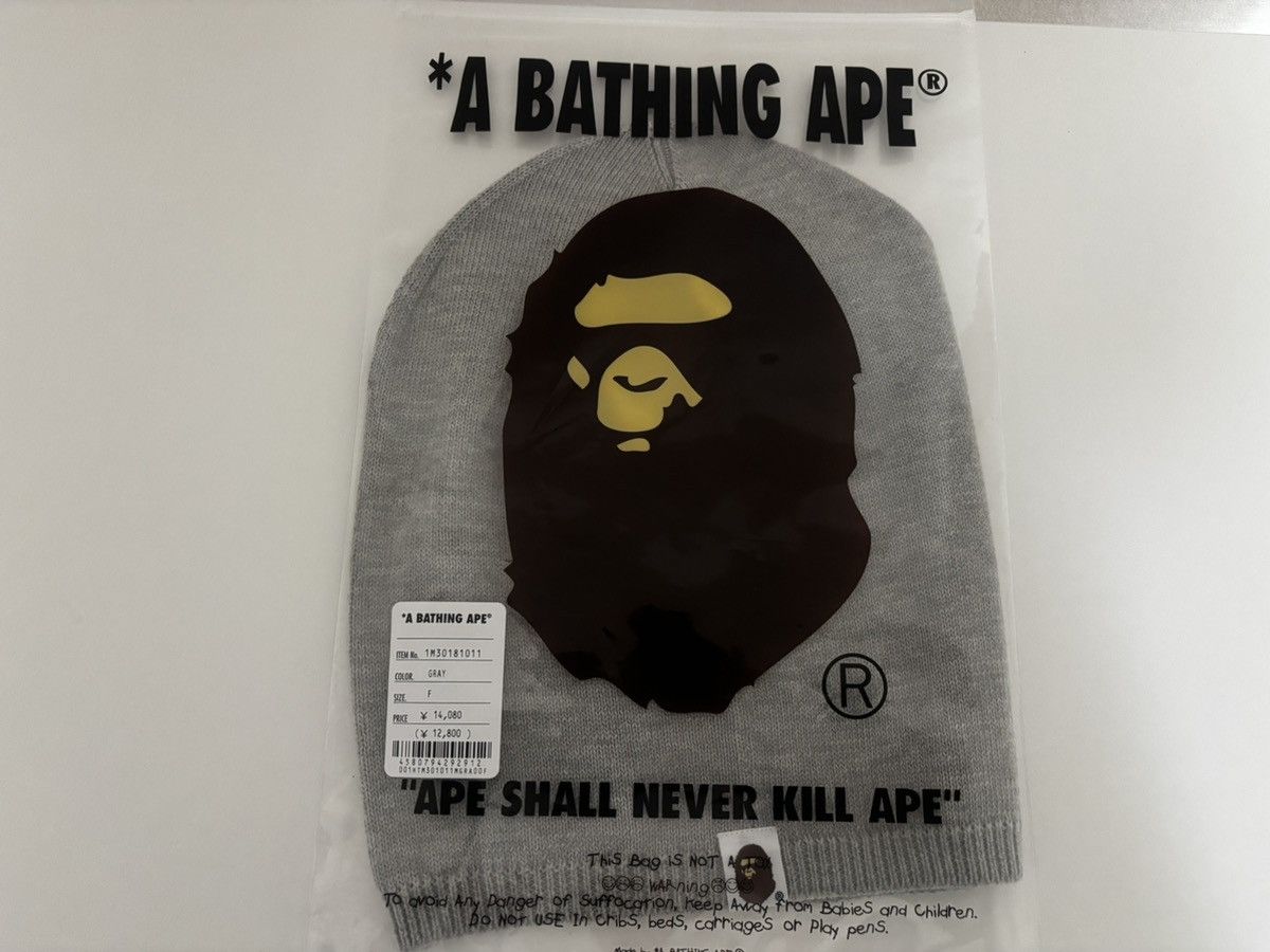 Bape Authentic ape bape crystal shark knit cap beanie gray new Size ONE SIZE - 11 Thumbnail
