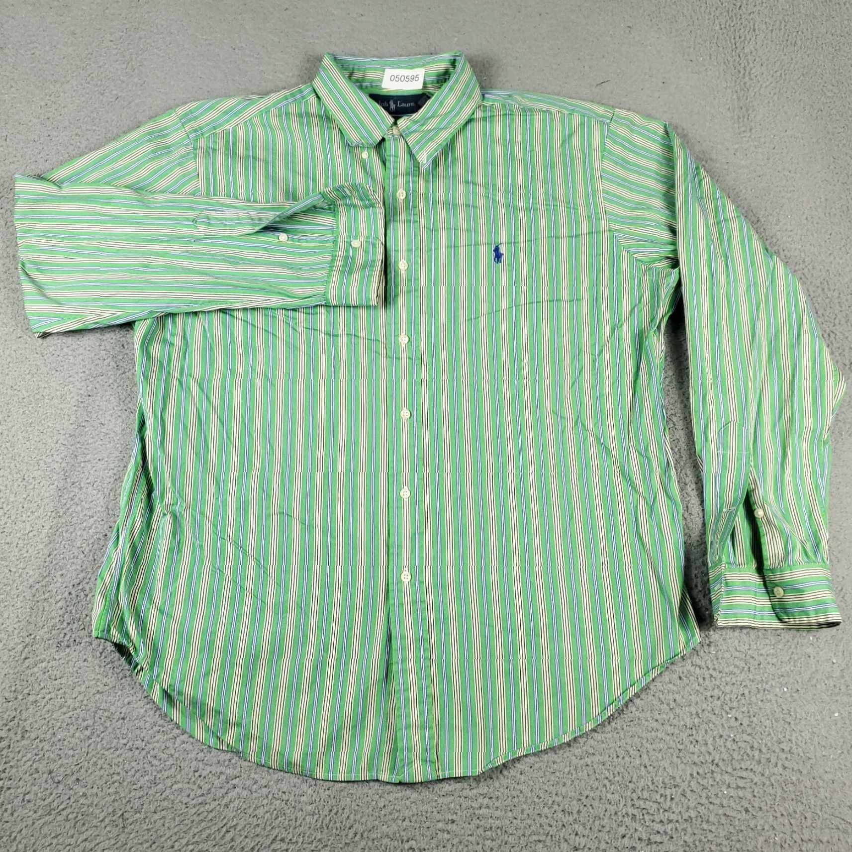 Ralph Lauren Ralph Lauren Green Striped Button-Up Shirt Mens XL Long Sleeve Regular Fit Size US XL / EU 56 / 4 - 3 Thumbnail