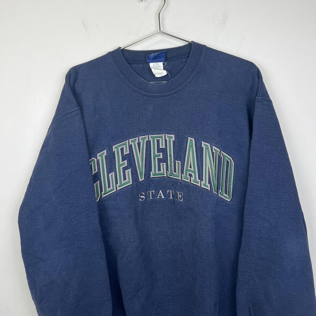 Designer 90s Cleveland State Crewneck Sweatshirt - Vintage Style Size US L / EU 52-54 / 3 - 2 Thumbnail