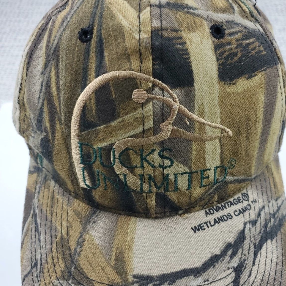 Vintage Ducks Unlimited Wetlands Camo Adjustable Strapback Hat Cap OSFM Mens Baseball Cap Camouflage Size ONE SIZE - 3 Thumbnail