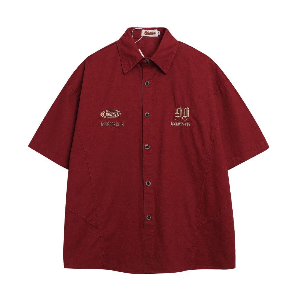 Japanese Brand × Vintage Men's embroidered letter patchwork loose casual work shirt Size US M / EU 48-50 / 2 - 1 Thumbnail