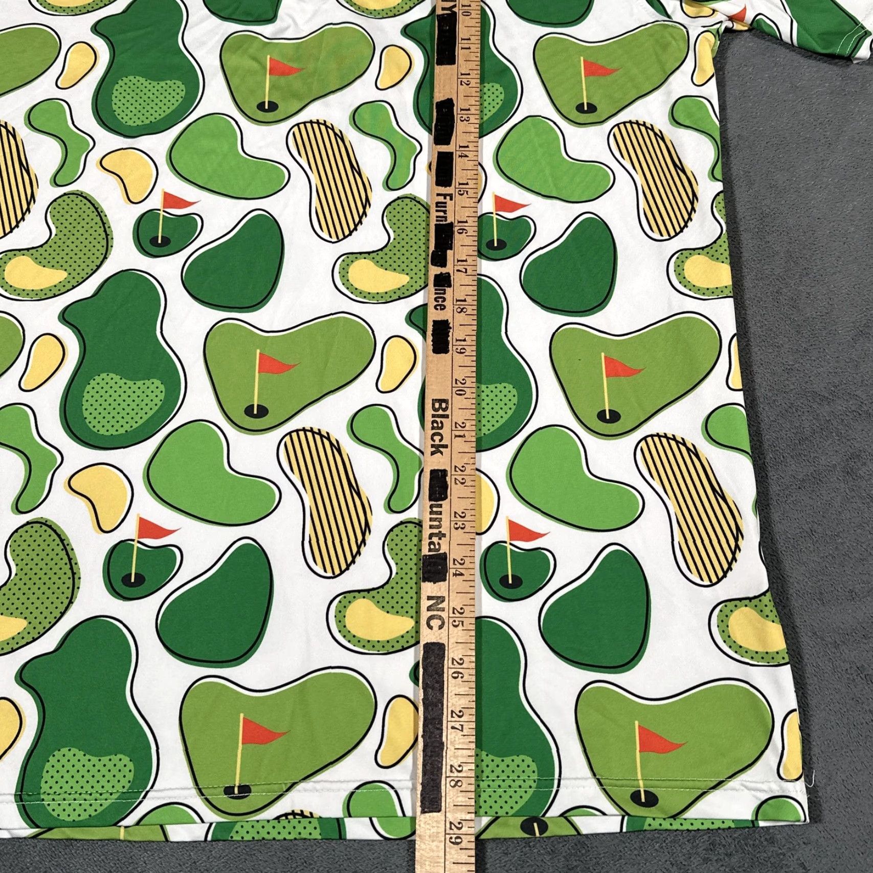 Vintage Royal & Awesome Polo Shirt Mens Medium Green White Golf Course Print Stretch Size US M / EU 48-50 / 2 - 6 Thumbnail