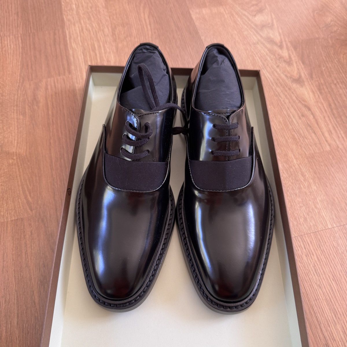 Burberry Burberry Streamdale leather lace-up shoes In Black Size 39.5 Size US 6.5 / EU 39-40 - 1 Thumbnail