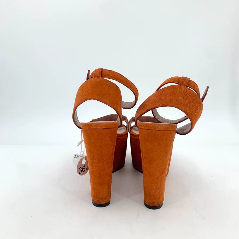Gucci Orange horse buckle thick-soled sandals, high heels Size US 6 / IT 36 - 4 Thumbnail