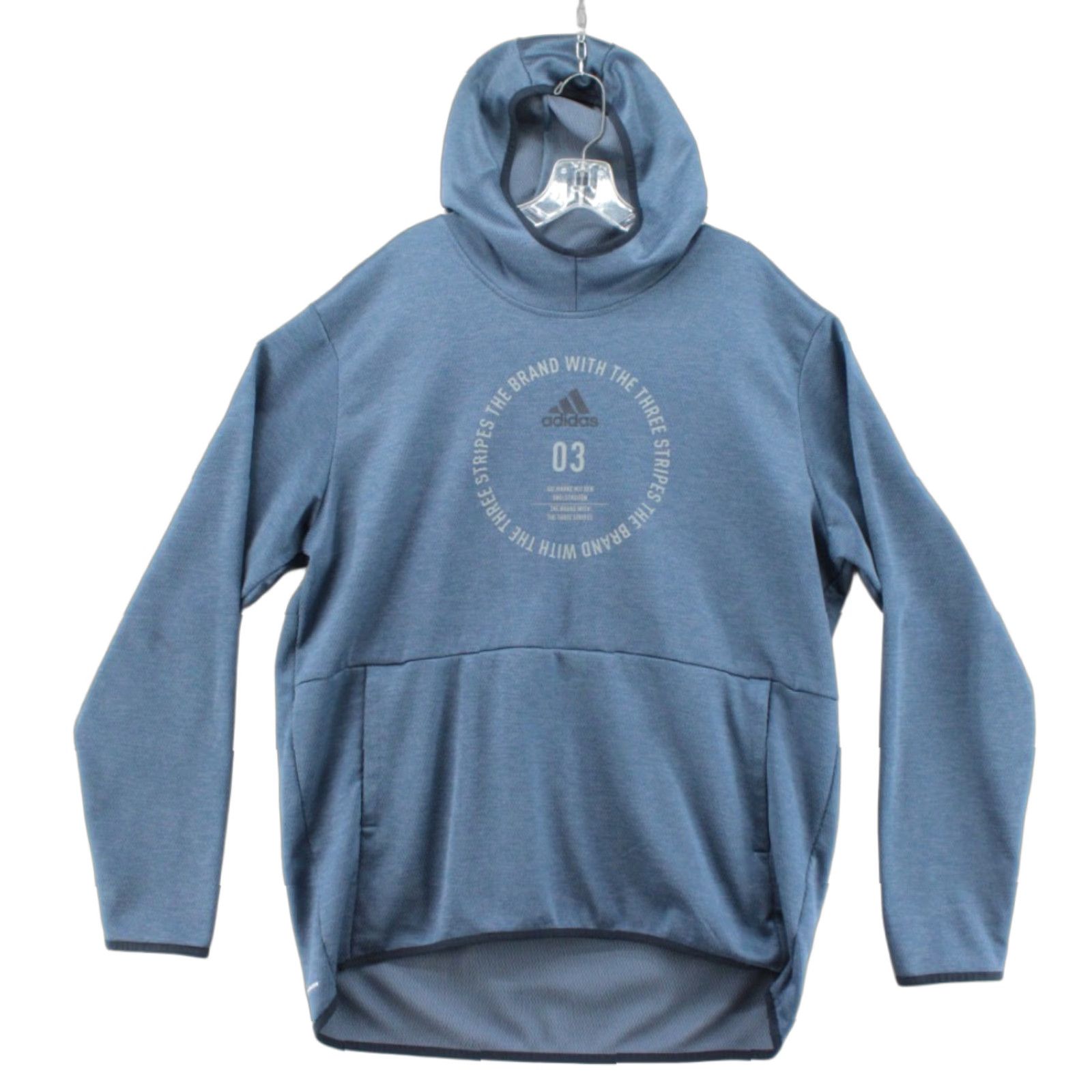 Adidas Adidas Hoodie Mens XL Blue Badge of Sports Team Issue Pocket Athleisure Stretch Pullover Graphic Print Hooded Size US XL / EU 56 / 4 - 1 Thumbnail