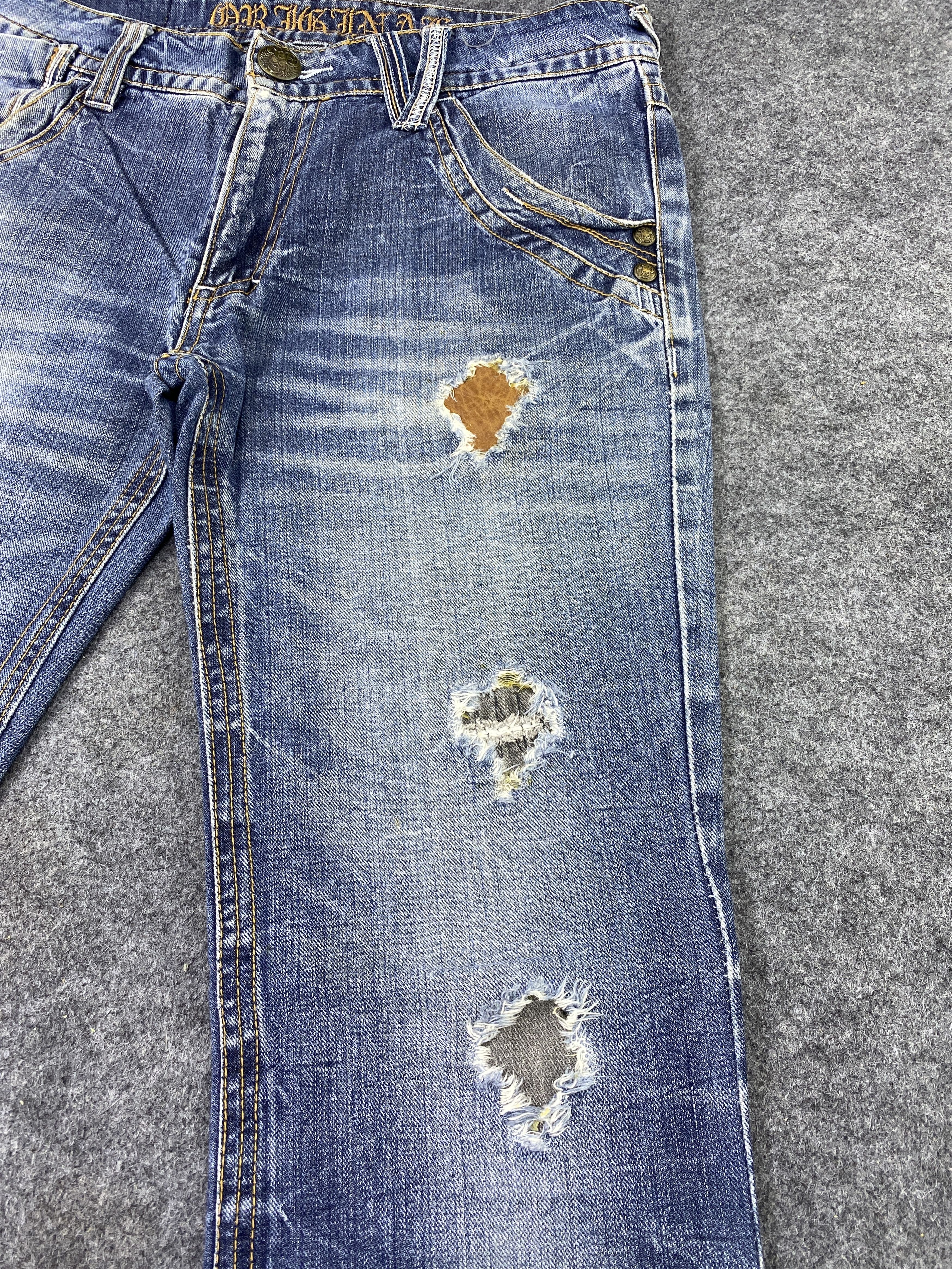 Japanese Brand Japanese Brand Distress Blue Wash Flare Jeans - J979 Size US 33 - 14 Thumbnail