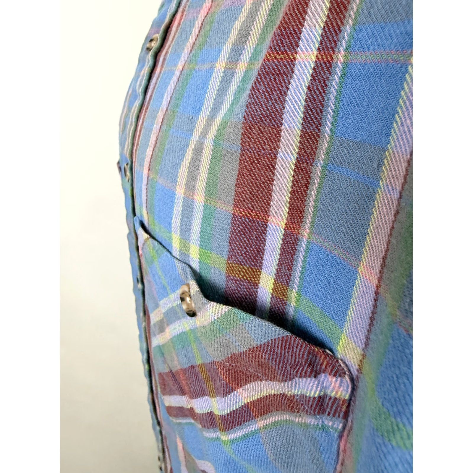 Vintage VINTAGE 80s St. John's Bay Flannel Shirt Men L Blue Plaid Lightweight Button-Up Grunge Hipster Size US L / EU 52-54 / 3 - 7 Thumbnail
