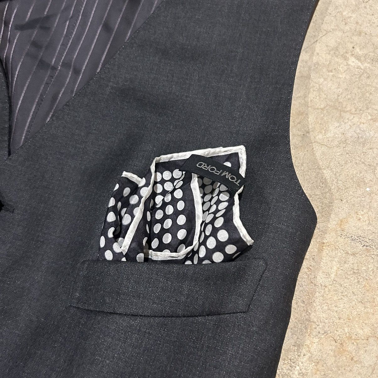 Tom Ford 100% Wool Waist Coat Vest with Silk Hankerchief