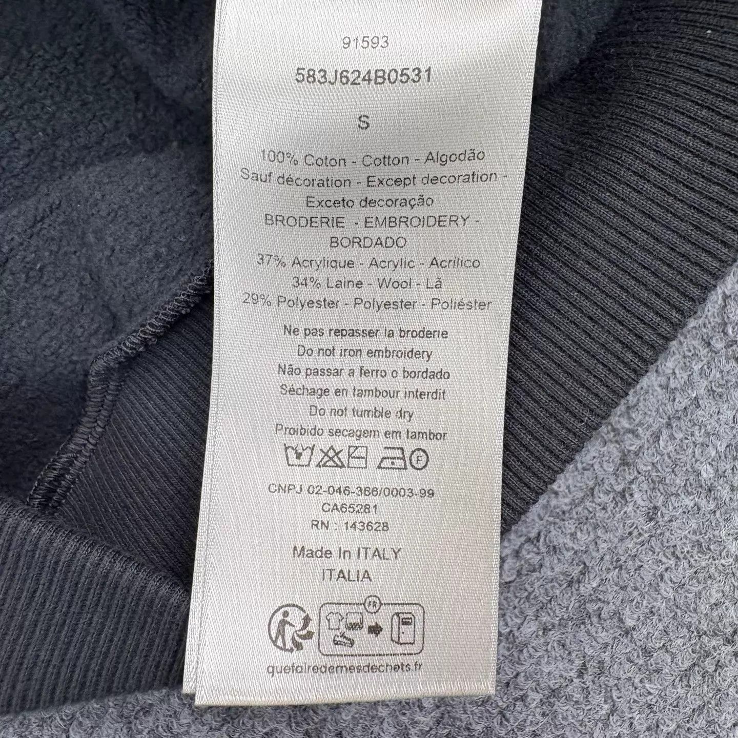 Dior Dior x Hylton Nel Hoodie S New Italy 100% Cotton FW Size S / US 4 / IT 40 - 6 Thumbnail