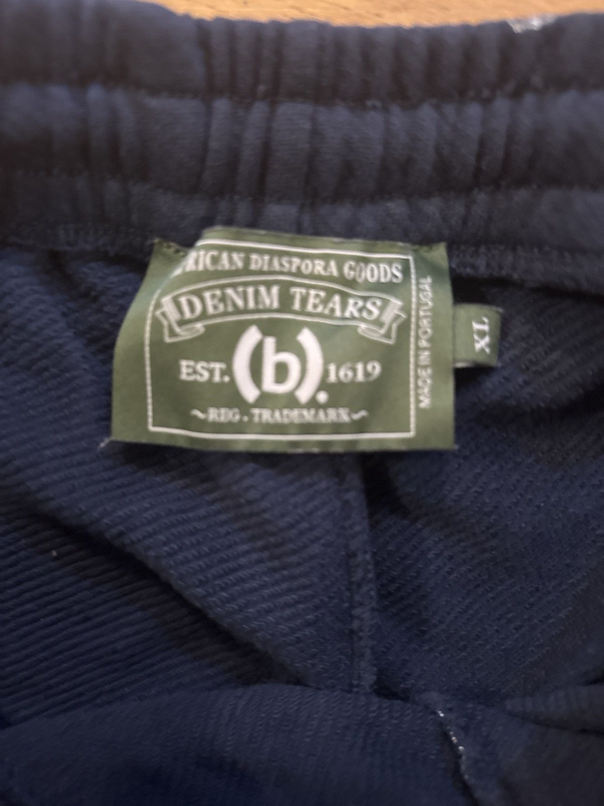 (B).Stroy × DENIM TEARS Denim Tears (b).Stroy Blue cotton wreath XL sweatpants Size US 36 / EU 52 - 4 Thumbnail