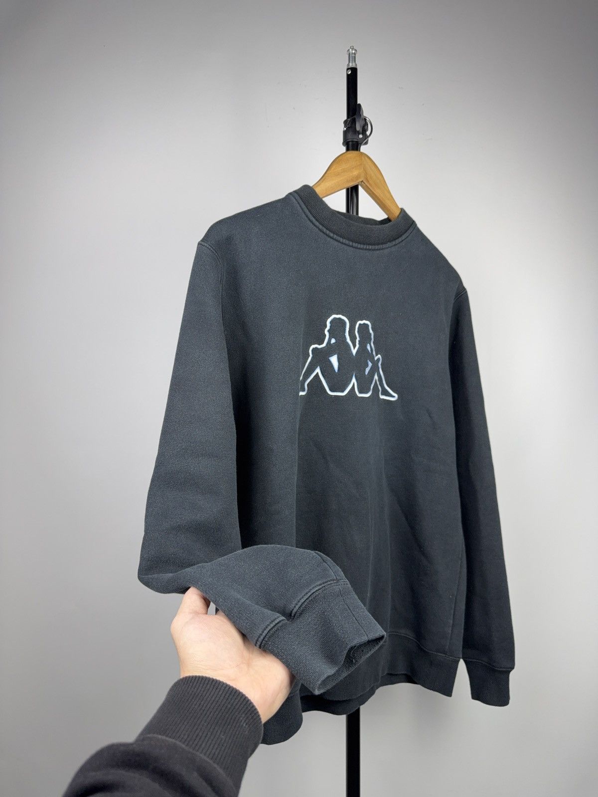 Kappa 90s Kappa Faded Black Big Logo Sweatshirt Vintage Style M Size US M / EU 48-50 / 2 - 6 Thumbnail