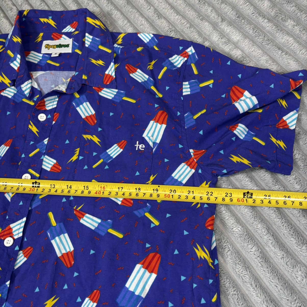 Tipsy Elves Tipsy Elves Popsicle Shirt Men Size XL Blue Short Sleeve Size US XL / EU 56 / 4 - 6 Thumbnail