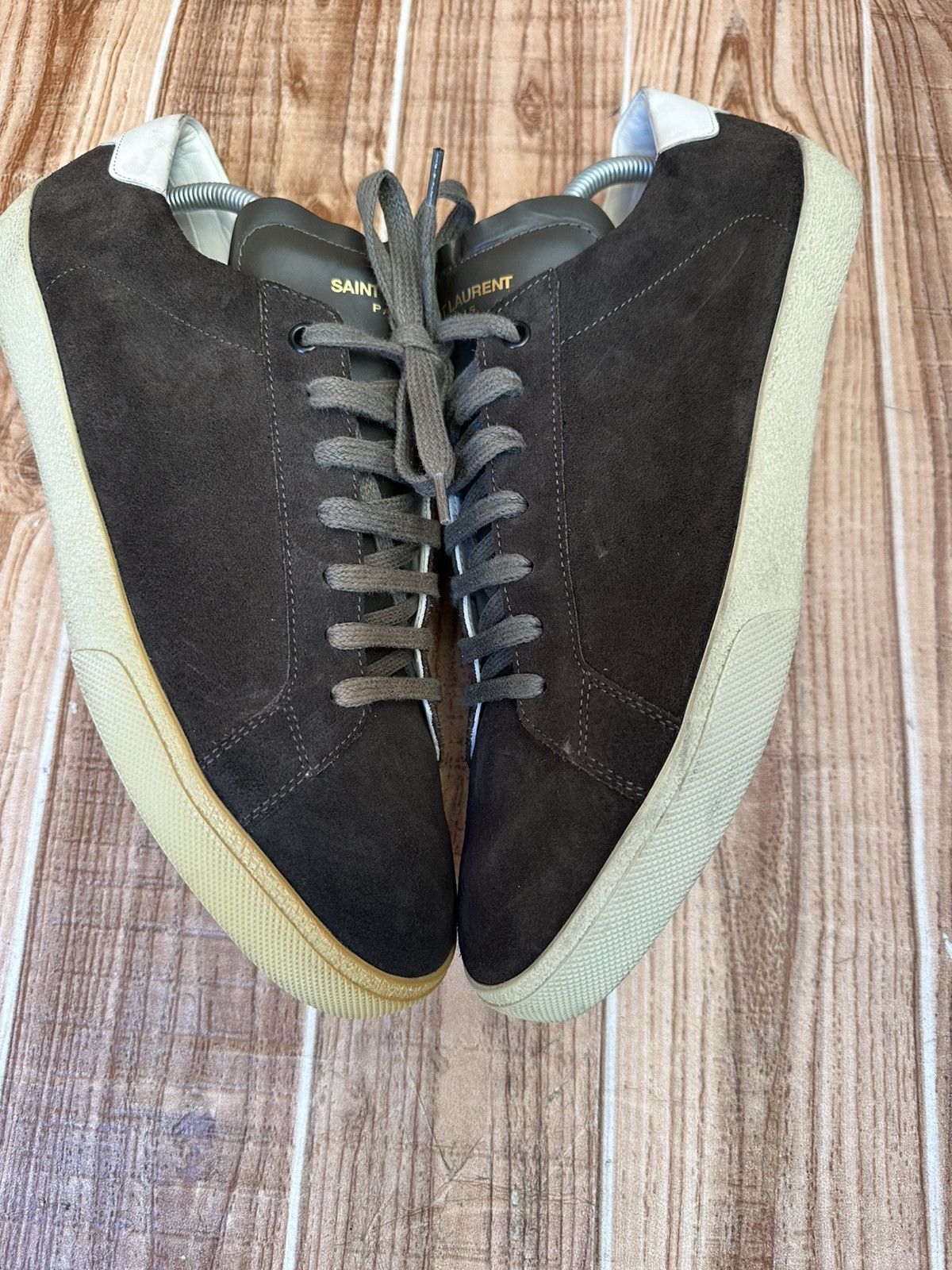 Saint Laurent Paris Saint Laurent HEDI SLI Court Classic Low-Top Suede Trainers Size US 12 / EU 45 - 7 Thumbnail