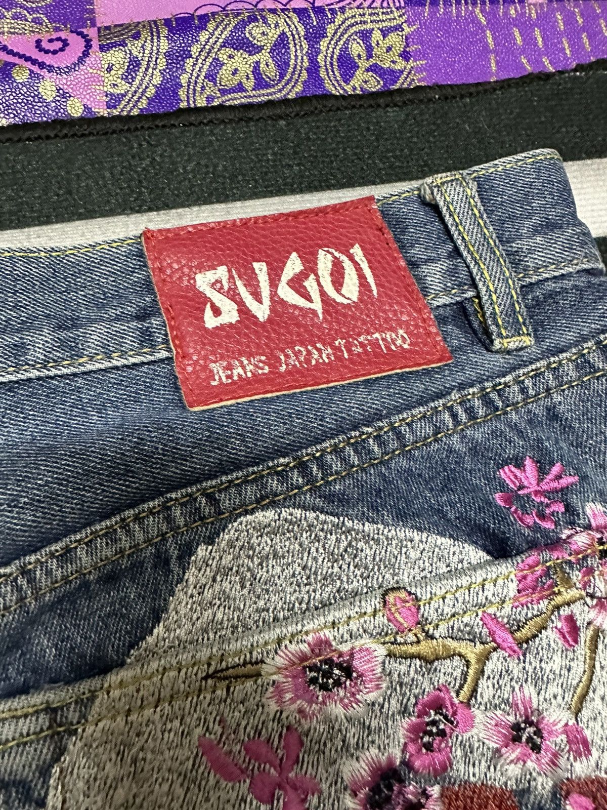 Japanese Brand Svgoi koi fish embroidery denim Size US 34 / EU 50 - 3 Thumbnail