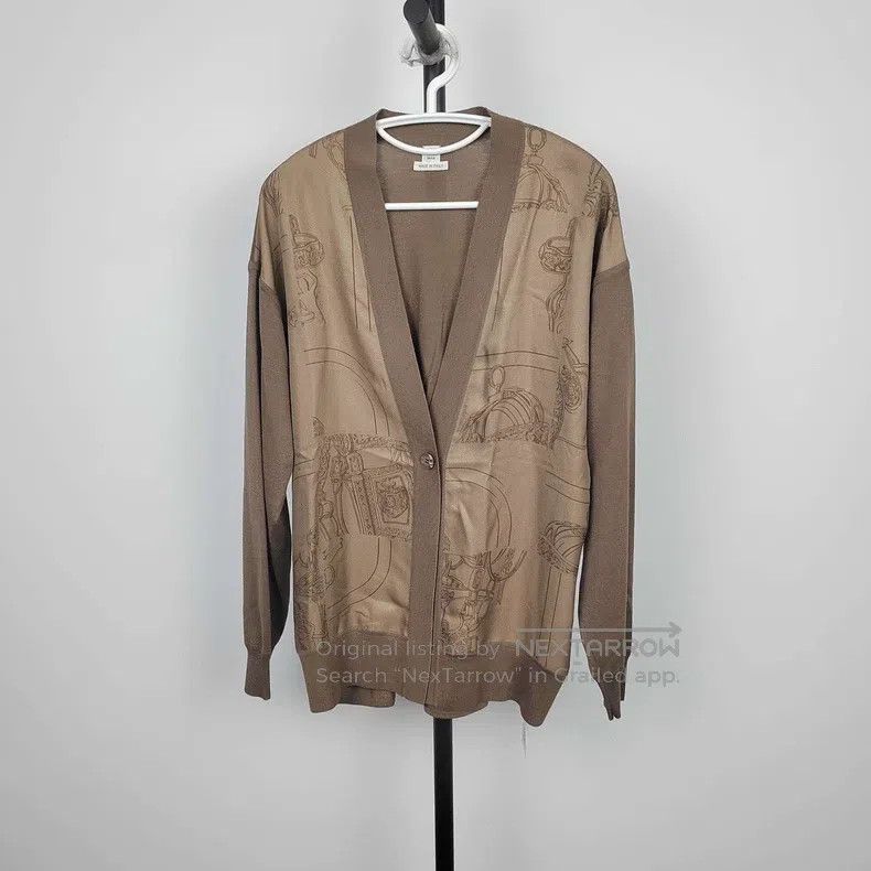 Hermes Hermes Silk Cardigan, Brown Size XS / US 0-2 / IT 36-38 - 1 Thumbnail