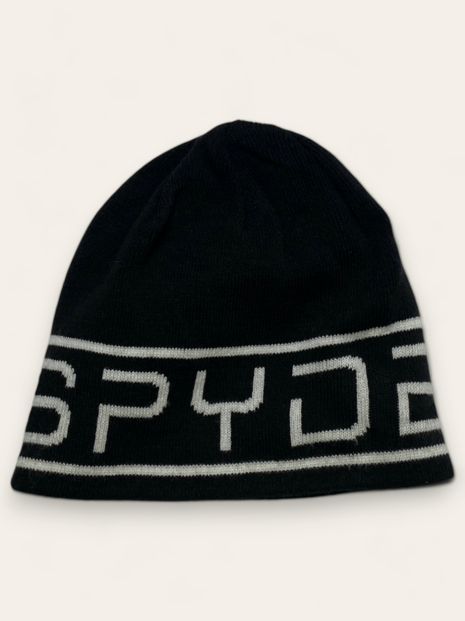 Spyder Vintage SPYDER Black Big Logo Reversible Beanie Warm Y2k Size ONE SIZE - 1 Thumbnail