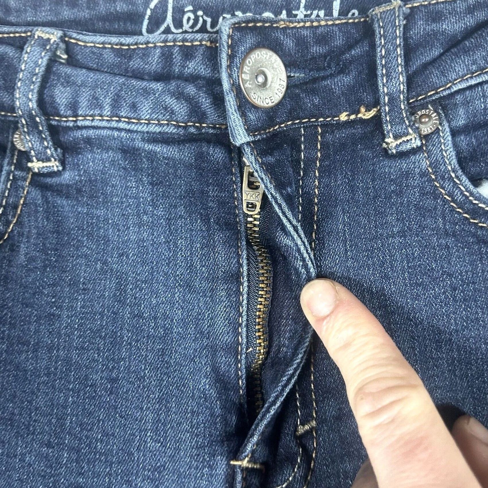 Vintage Aéropostale Ayla High Rise Jegging Jeans Dark Wash Size 2 Reg Women Slim Denim 5-Pocket Pants Size 26" / US 2 / IT 38 - 2 Thumbnail