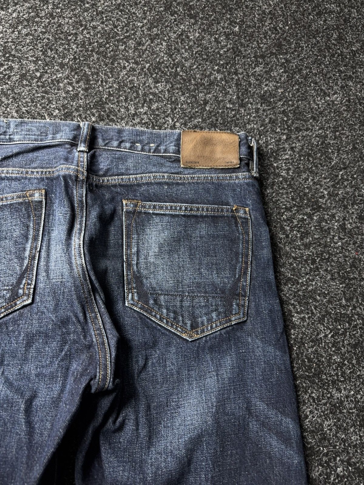 Allsaints AllSaints 00s Cigarette Slim Blue Distressed Denim Jeans Size US 31 - 14 Thumbnail