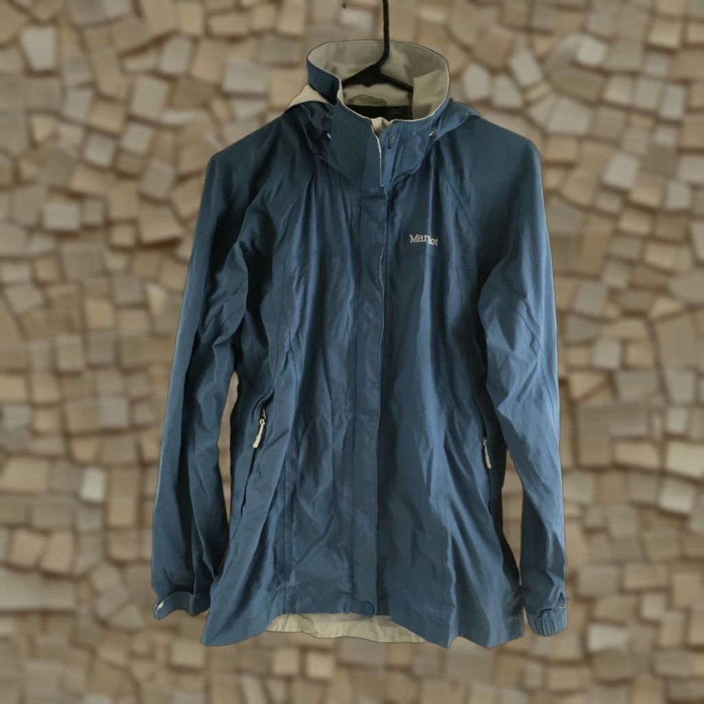Marmot Marmot Jacket Women's Size Small Blue Rain Coat Windbreaker Hooded Long Sleeve Size S / US 4 / IT 40 - 1 Thumbnail