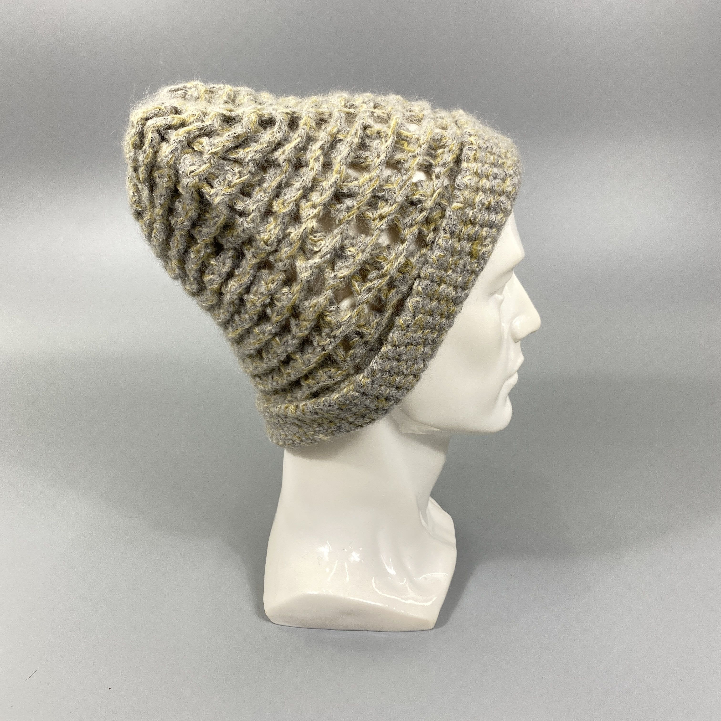 Vintage Brown Knit Snow Cap Hat -BN666 Size ONE SIZE - 4 Thumbnail