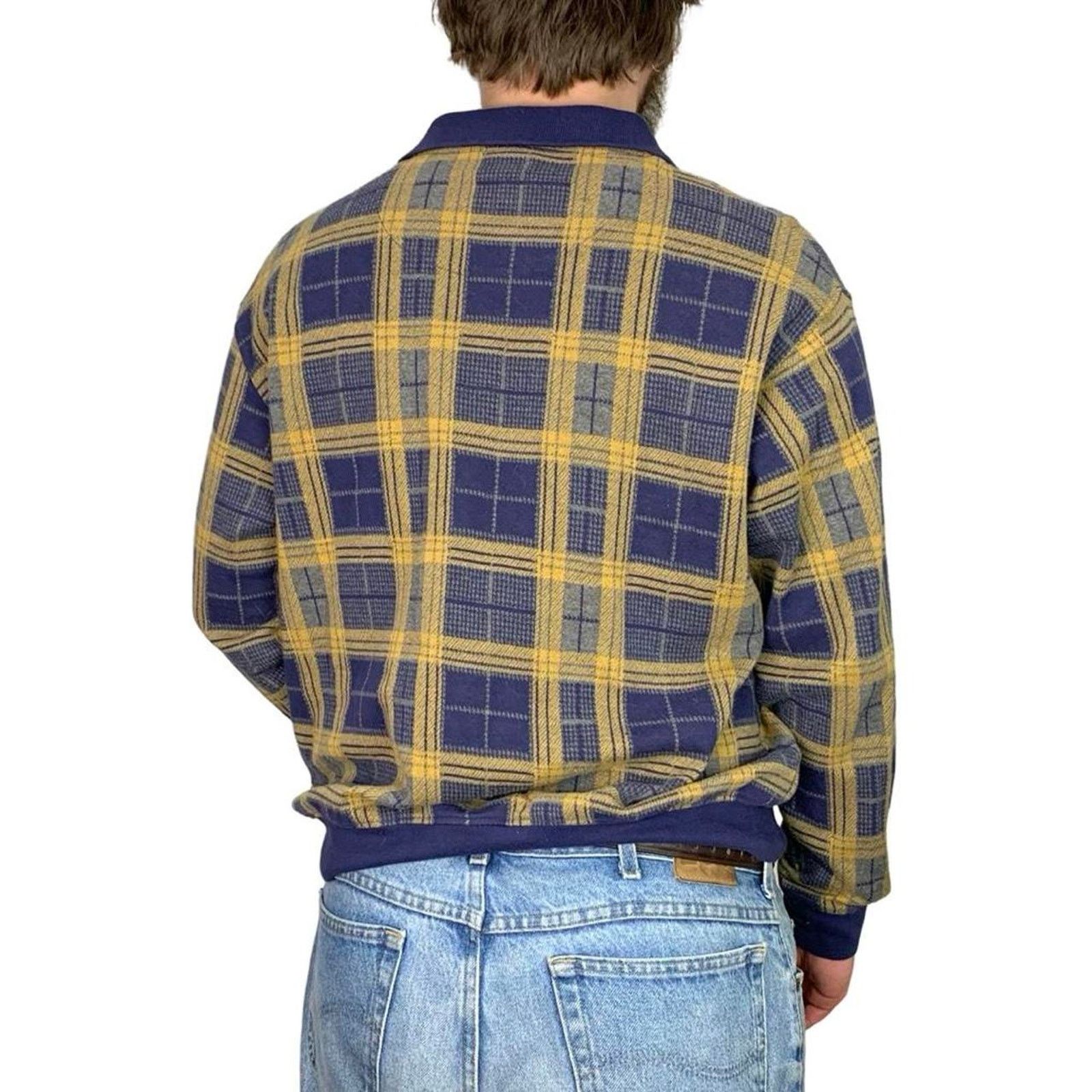 Japanese Brand × Vintage Vintage 90s Patterned Collared Long Sleeve Sweater Size US L / EU 52-54 / 3 - 4 Thumbnail